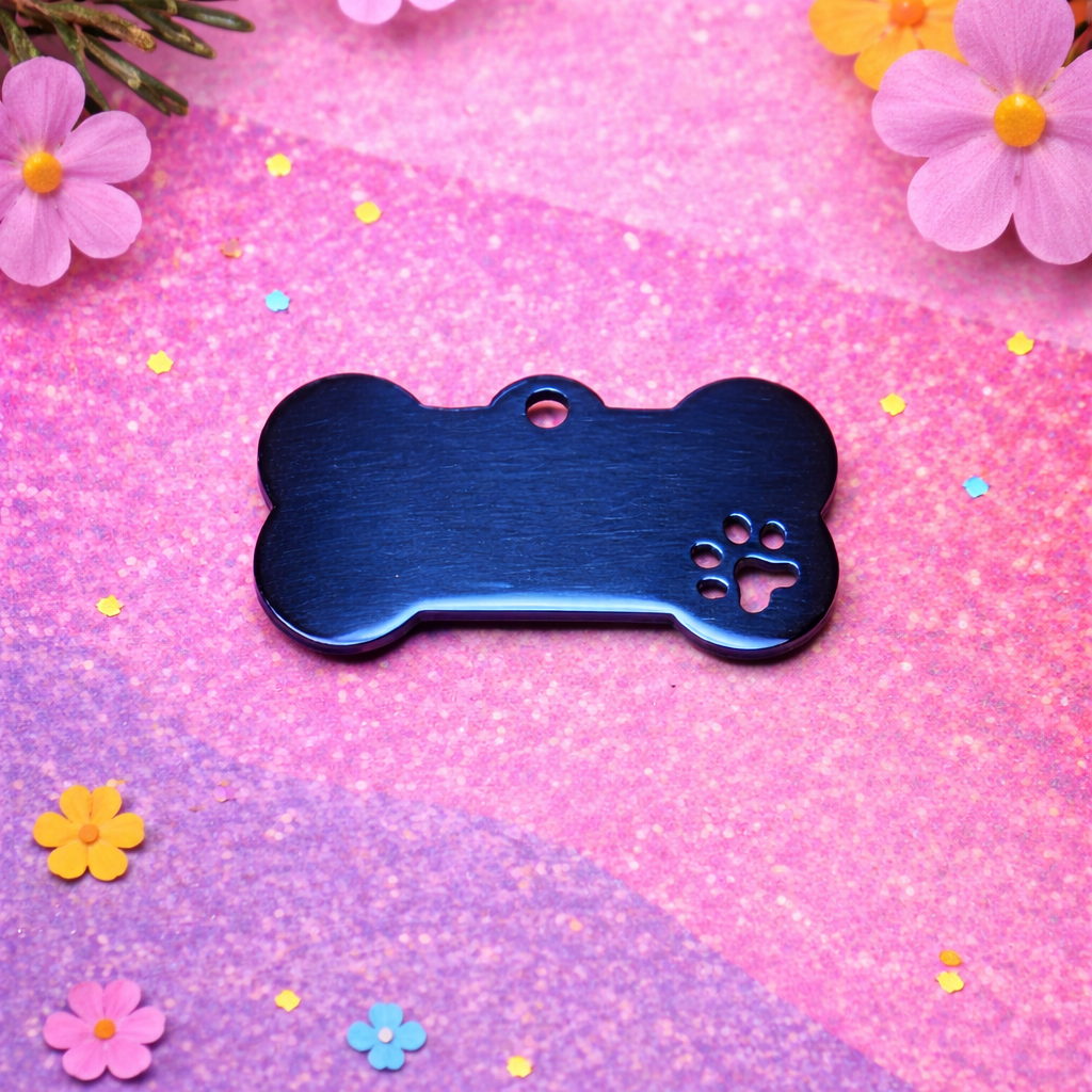 Personalized Bone Pet ID Tag | Metallic Dog & Cat Name Tag | Malias By Ilo