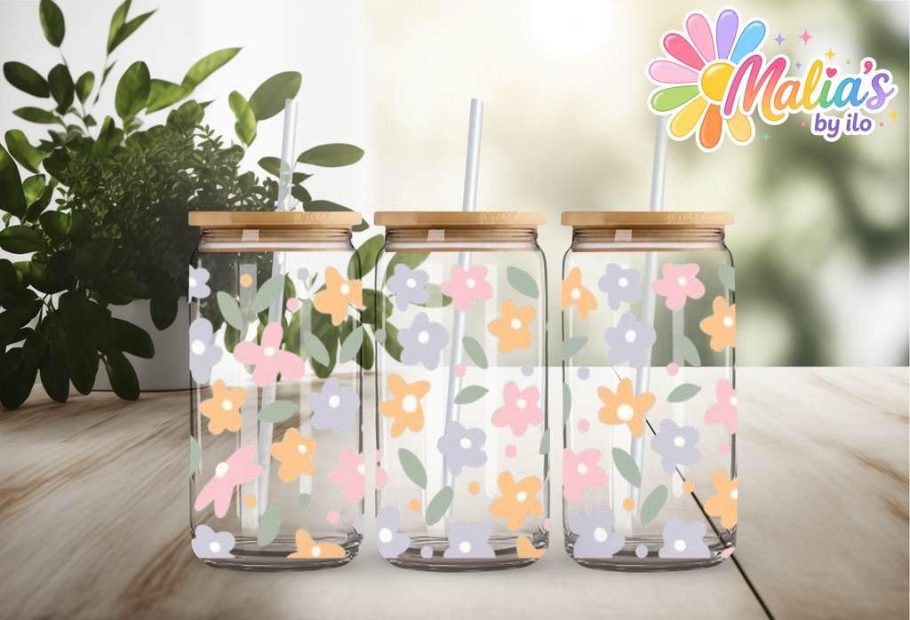 UV DTF Wrap 16oz Pastel flower| Transfer Ready to Apply