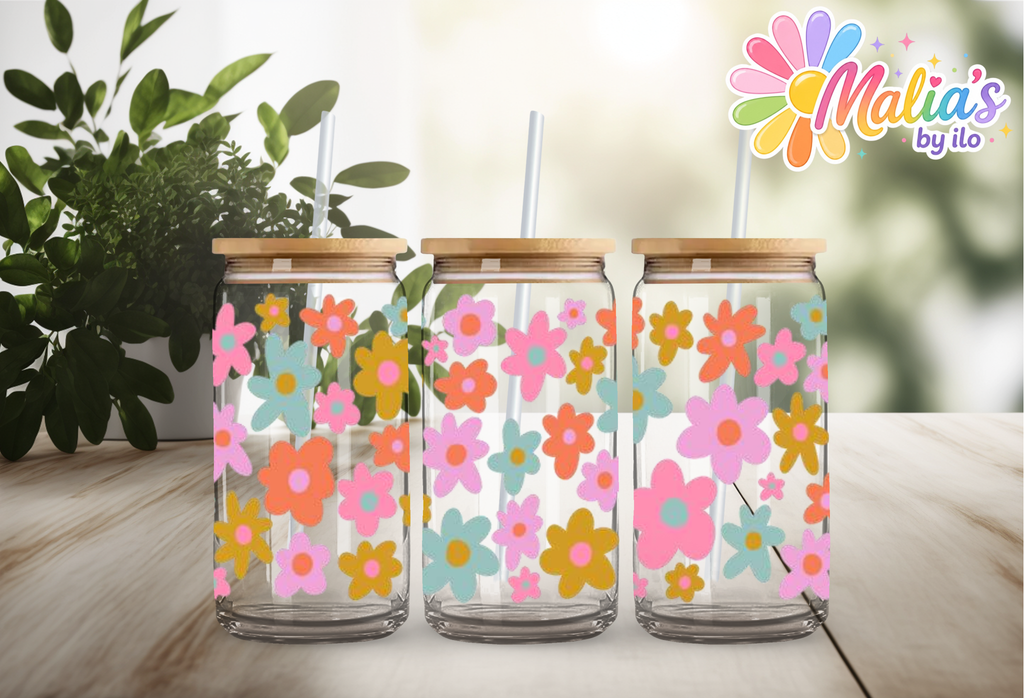 UV DTF Wrap 16oz Boho Flower| Transfer Ready to Apply