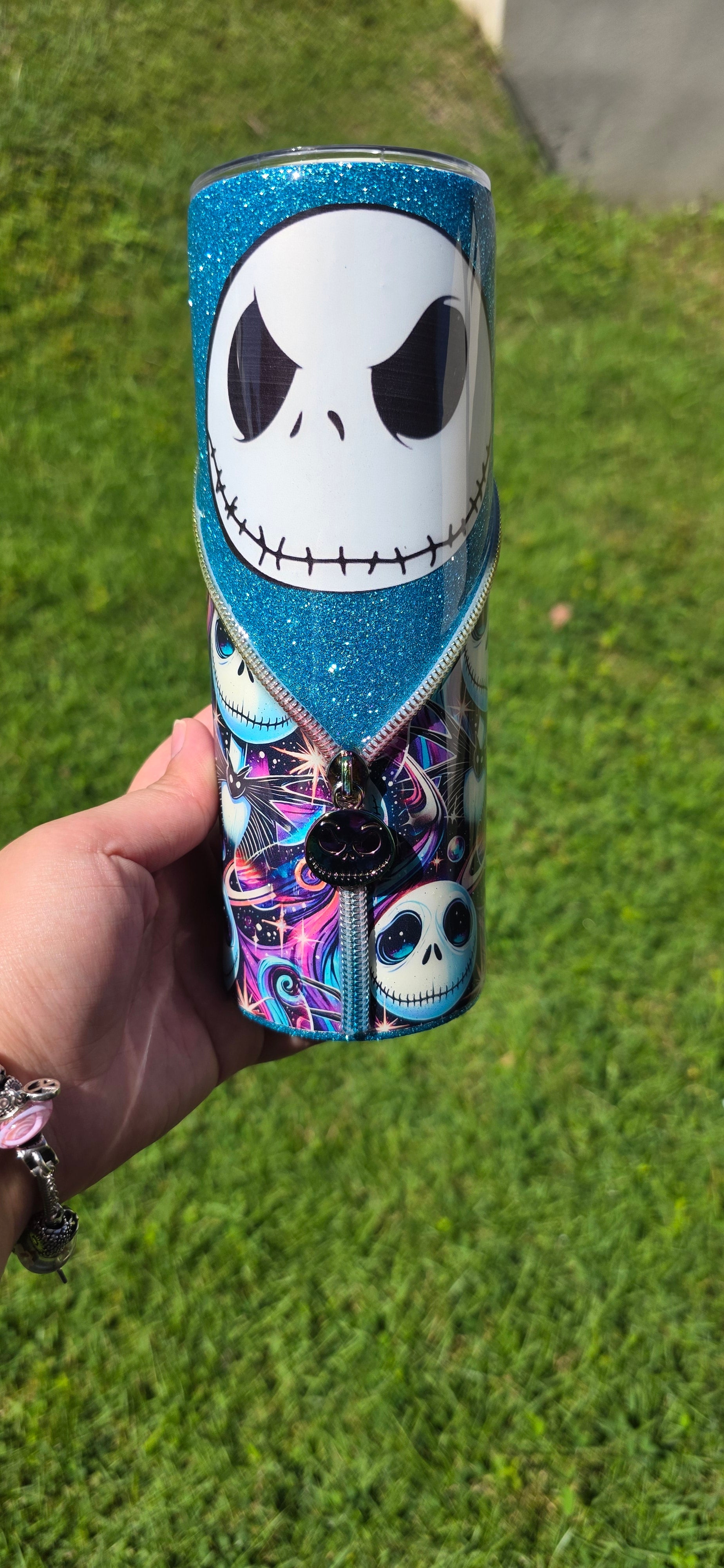20oz Skinny Tumbler skeleton movie